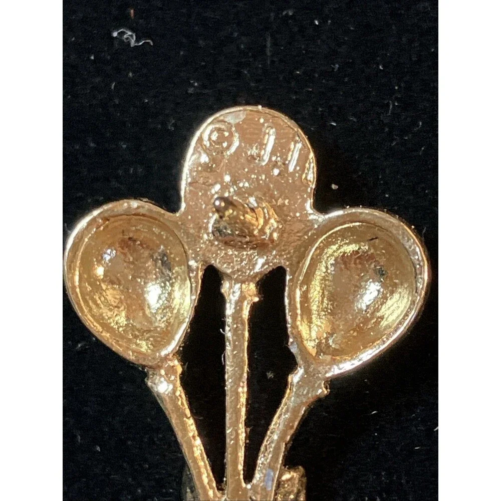 Signed JJ Balloons Lapel Pin Jonette Jewelry Birthday Balloon Gold Tone Vintage